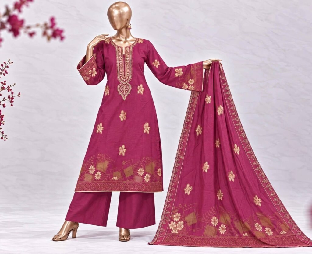 Afsana by Bin Saeed – Premium Jacquard 3-Piece Stitched Winter Suit