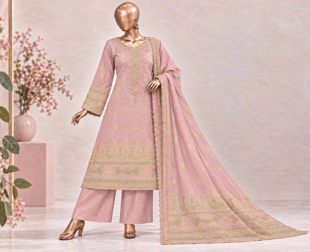 Afsana by Bin Saeed – Premium Jacquard 3-Piece Stitched Winter Suit