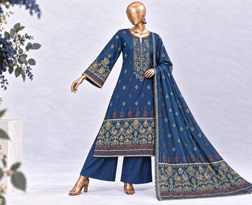 Afsana by Bin Saeed – Premium Jacquard 3-Piece Stitched Winter Suit