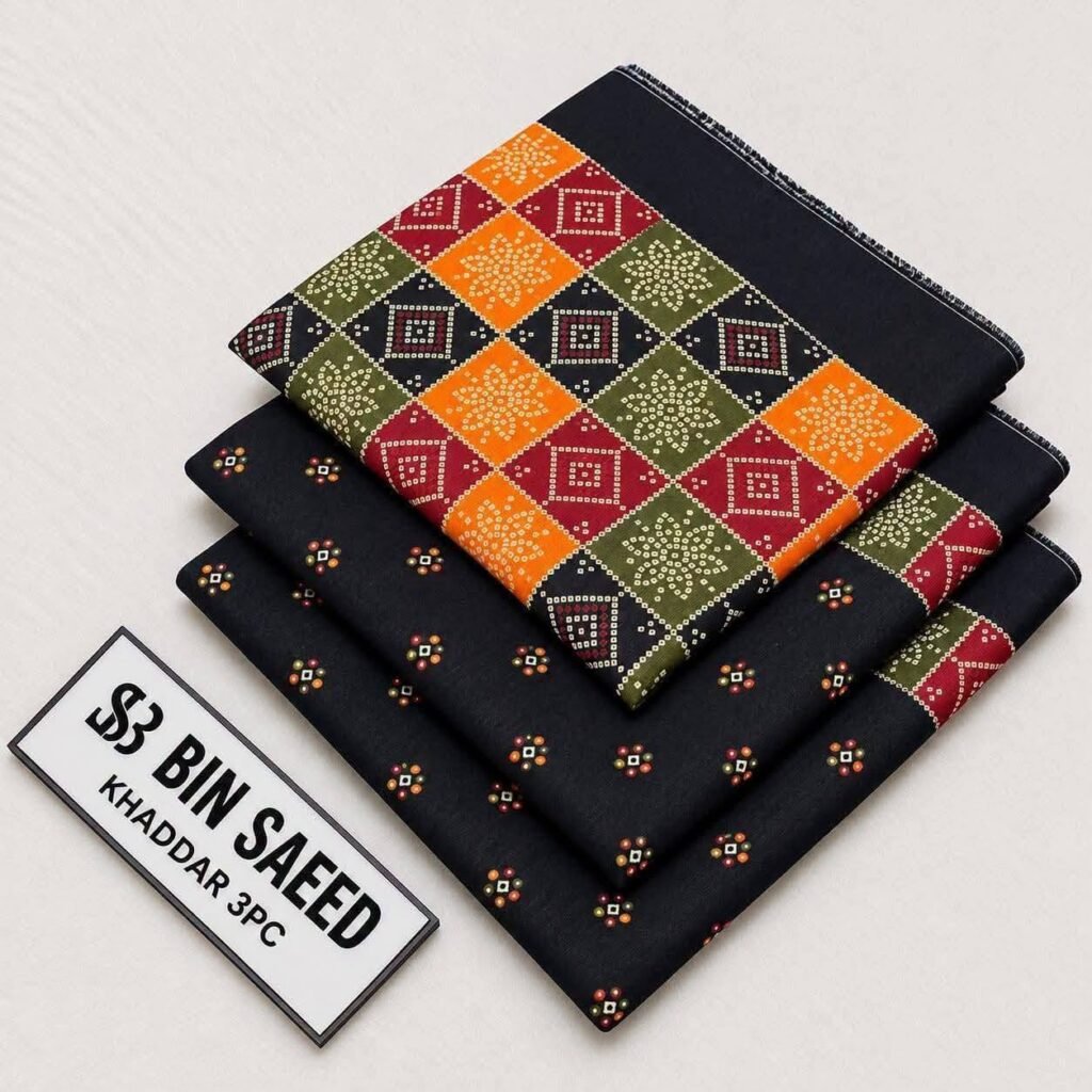 Bin Saeed Rangziva – Unstitched Printed Khaddar 3-Piece Suit