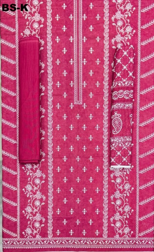 Bin Saeed Rangziva – Unstitched Printed Khaddar 3-Piece Suit