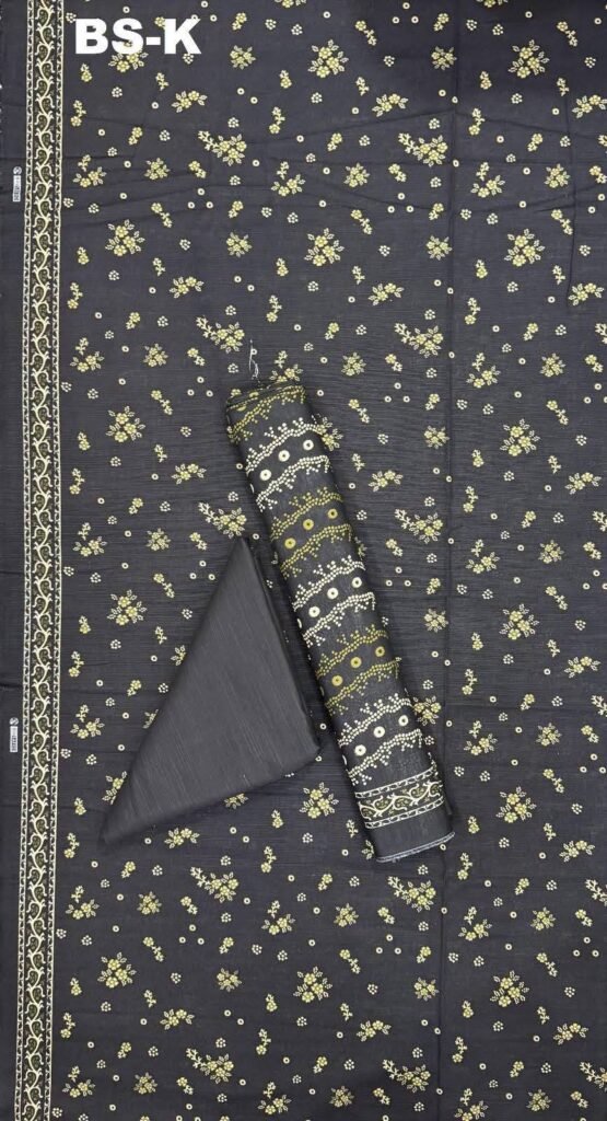 Bin Saeed Rangziva – Unstitched Printed Khaddar 3-Piece Suit