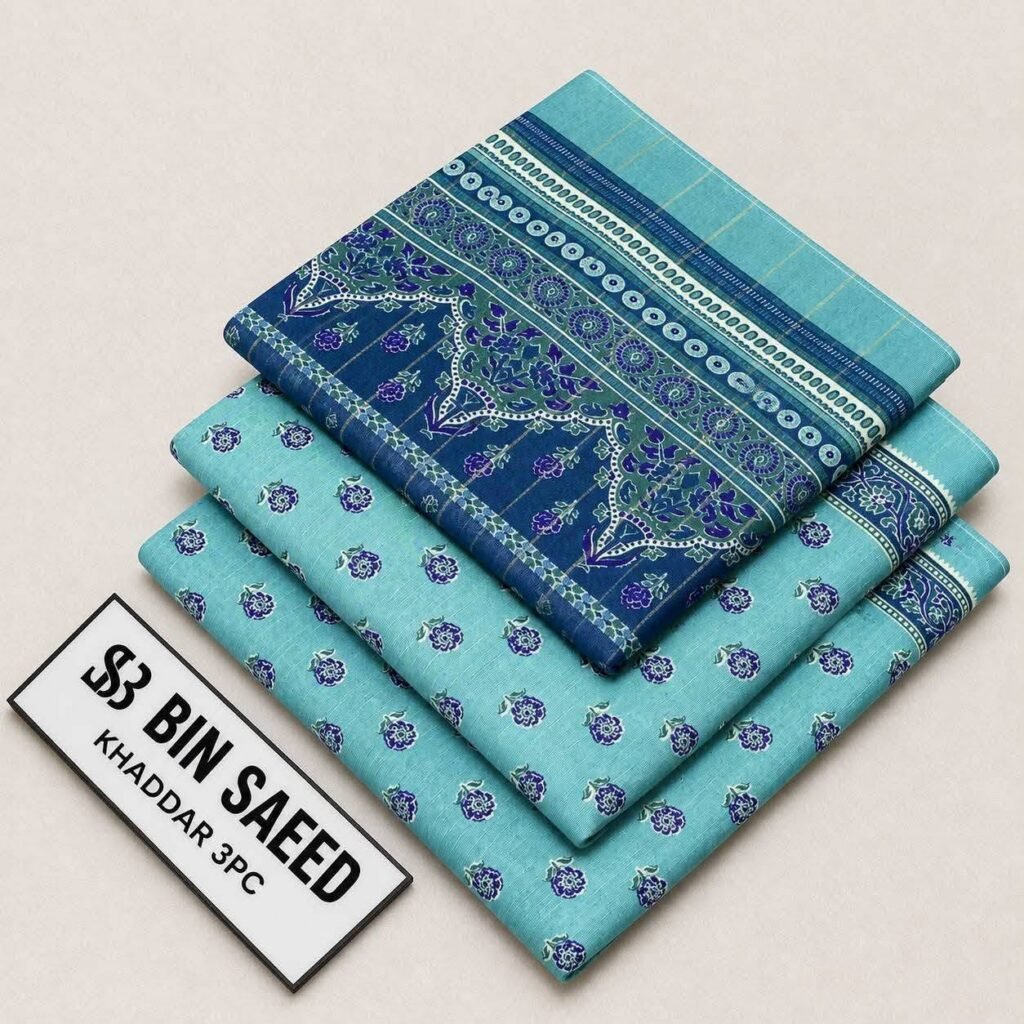 Bin Saeed Rangziva – Printed Khaddar 3-Piece Unstitched Collection